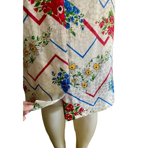 Vintage 80s Silk Skirt by Anne Crimmins for Uni Collection size S retro designer - Picture 6 of 10